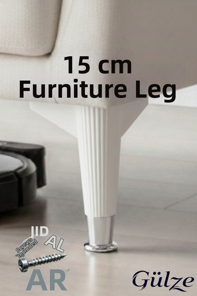 GÜLZE (15 cm) Silver Footed -Breathable Model- Furniture Leg (Furniture Leg, ...