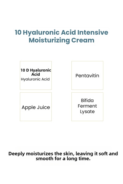 Qremfi Intensive Moisturizing Cream Containing 10 Different Hyaluronic Acids and Biobifida Ferment 200 ml