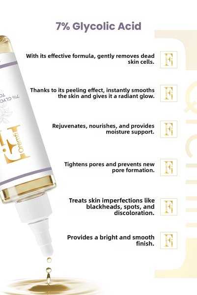 Qremfi Skin Renewing, Brightening and Tone Equalizing 7% Glycolic Acid Tonic 200 ml