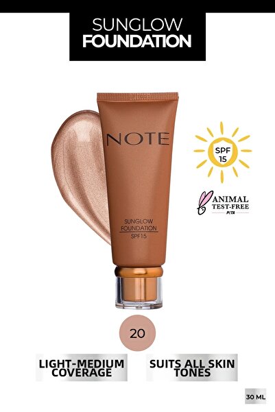 NOTE Sunglow 20 Işıltılı Spf 15 Bronzing Foundation