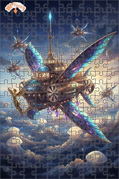 Teona Ahşap لغز خشبي ذو إطار مزدوج الطبقات من سلسلة Tales of Steampunk Airshi...