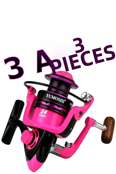 OLTAMİX مجموعة يوموشي OE 6000 وردية اللون، 3 قطع، رؤوس معدنية، 13+1 كرة