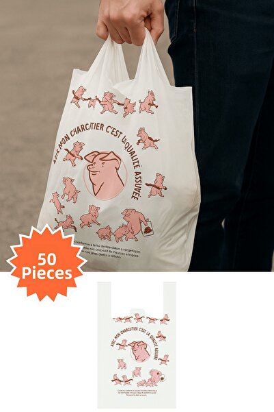 Plas+Plus Printed White Athlete Bags Market Grocery Store Vegetable Shop Shop...
