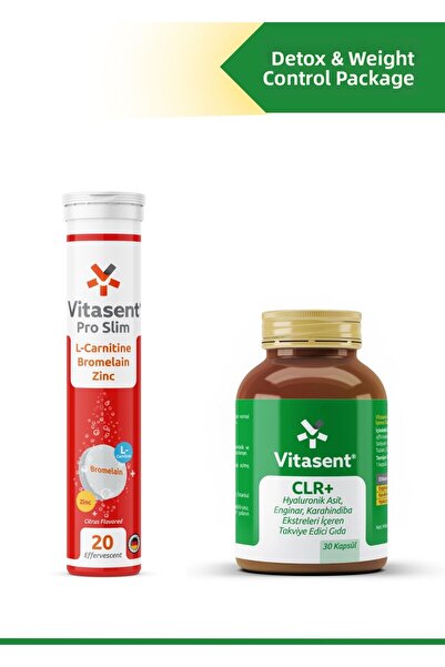 VİTASENT 2-Pack Detox & Edema Control Package – Clr+ Hyaluronic Acid + Pro Slim