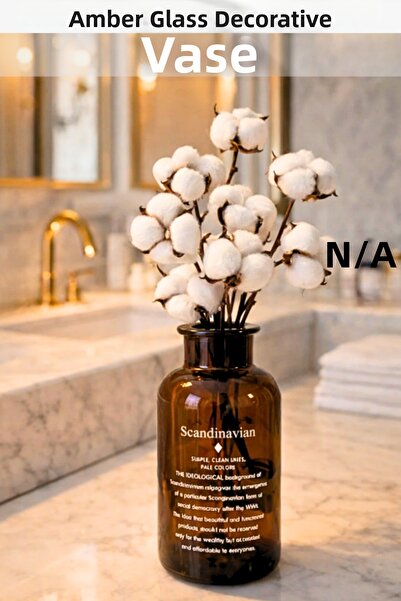 Penthouse Διακοσμητικό βάζο από κεχριμπαρένιο γυαλί Σκανδιναβικό+Δώρο από βαμ...