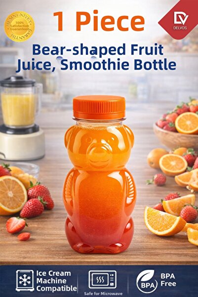 EMORFOHOME 1 Piece Teddy Bear Shaped Bottle School Picnic Juice Smoothie Deto...