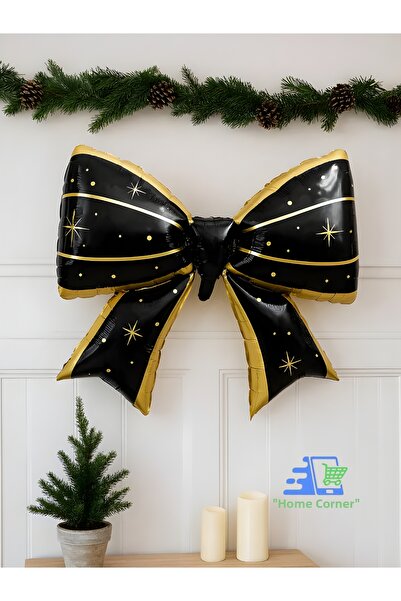 Partifabrik Black Gold Bow Foil Balloon 98 cm