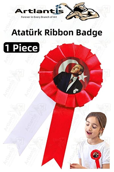 Artlantis Insignă cu panglică Ataturk 1 bucată Insignă roșu-alb pentru guler ...