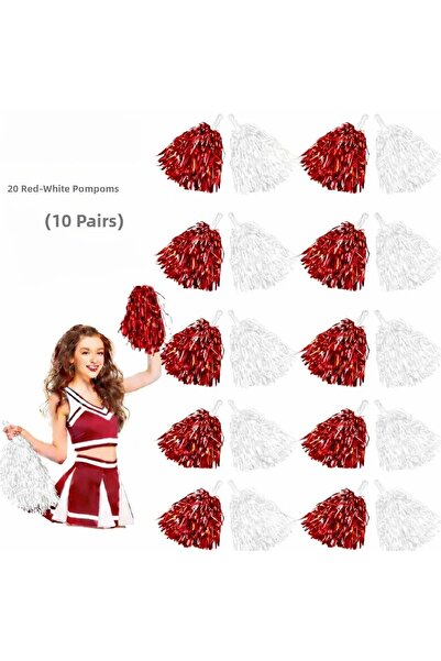 Fırsatkolik بومبون معدني أحمر - أبيض 20 قطعة (10 أزواج)