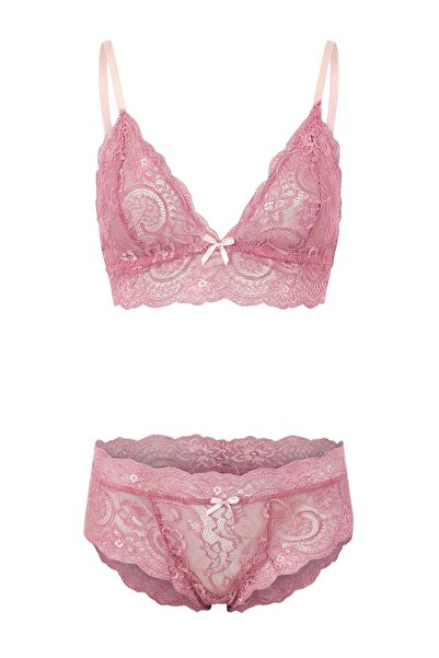 ترينديول كوليكشن طقم ملابس داخلية من الدانتيل بدون أغطية من روز كورسيدو THMSS...
