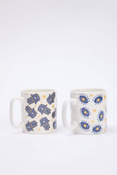 TRENDYOLMİLLA HOME 2-teiliges Set aus ethnisch gemusterten Porzellantassen TP...