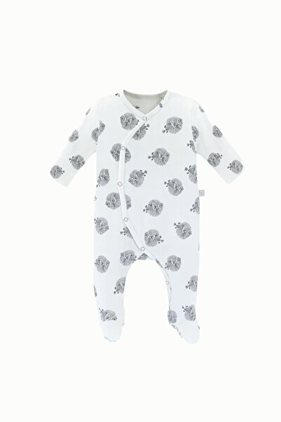 Boumini ثوب فضفاض للأطفال مصنوع من القطن بنسبة 100% باللون البيج - مخطط مع حذاء