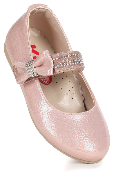 Kiko Kids حذاء راقصة الباليه المرصع للفتيات من Cerry Vakko Velcro