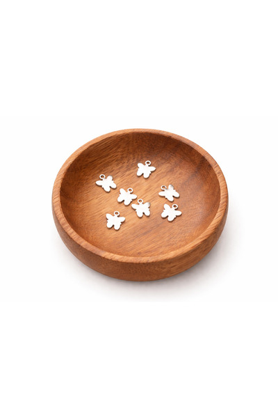 Flower 50 Adet - 8x9 Mm Kolye Ucu Kelebek, Charm Kolye Ucu Kelebek Küpe Ucu K...