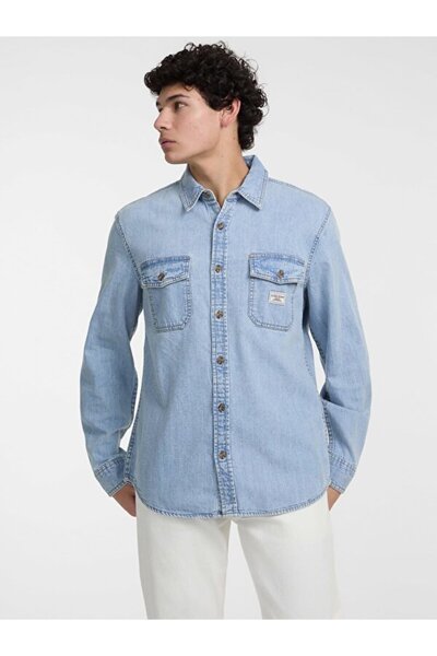 Guess Gj Regular Erkek Regular Fit Denim Gömlek