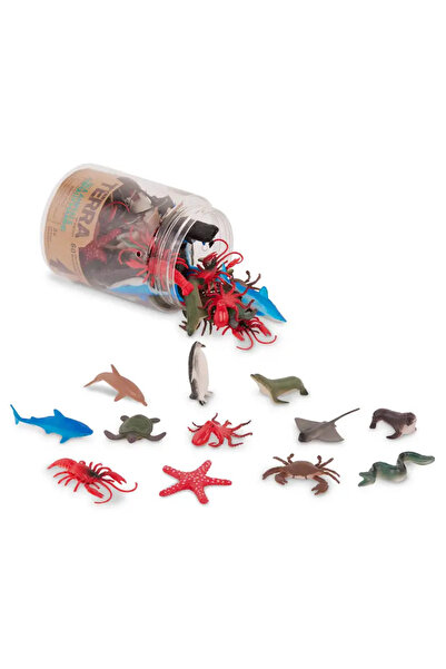 Terra مجموعة ألعاب صغيرة مكونة من 60 قطعة داخل أنبوب - مخلوقات البحر