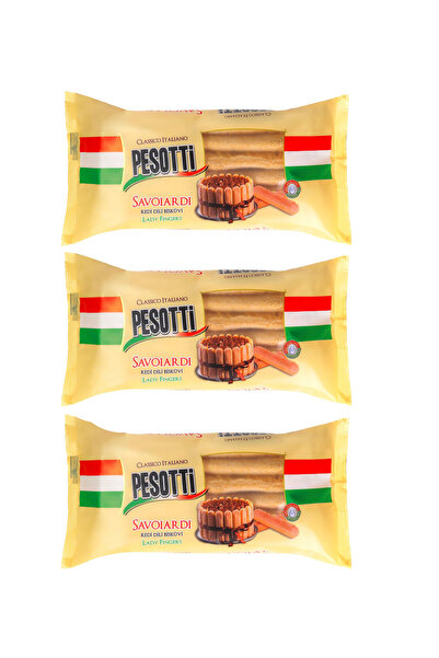 PESOTTİ Savoiardi Kedi Dili Bisküvi 200 gr x 3 Paket