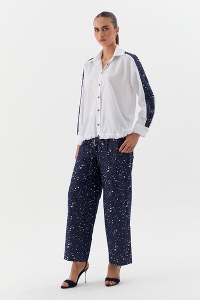 ONNO PRIVE Ripped Denim Poplin Suit Indigo