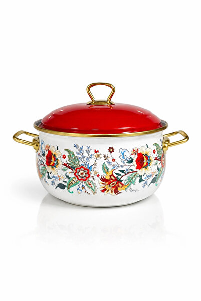 PR HOME Magnolia Deep Domed Enamel Pot 18 cm