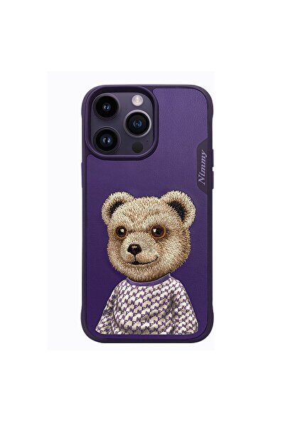 Nimmy Iphone 14 Pro Bear Serisi Nakış Işlemeli Detaylı Kılıf Mor