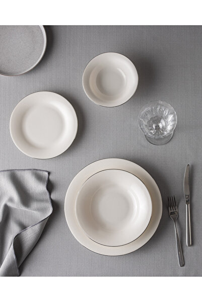 Madame Coco Dormir 6 Kişilik 24 Parça Yemek Takımı - Beyaz/Silver