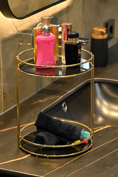 Edora Home Altın Banyo Organizer Kozmetik Takı Parfüm Havlu Düzenleyici Sunum...