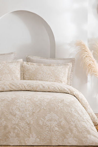 İQON Set cuvertură de pilota dublu Royal Beige - Elastic