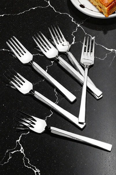 Ardore 6 pieces of luxury simple bar model sweet forks (stainless steel)