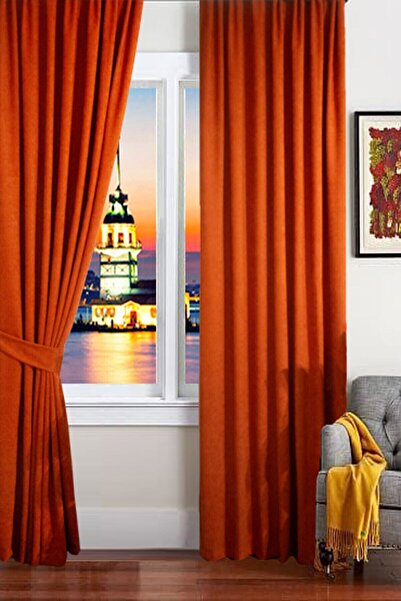 İ.D İpek Dokuma ستارة خلفية من قماش مخملي بدون طيات بجناح واحد 140 × 260 سم