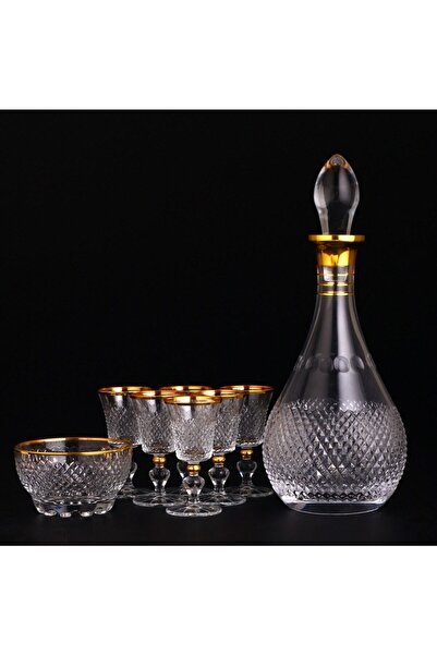 AbkaKristal Kristal Fantasia 8 Parça Asıt Dekorlu Zemzem Takımı 6 Kişilik- Vi...