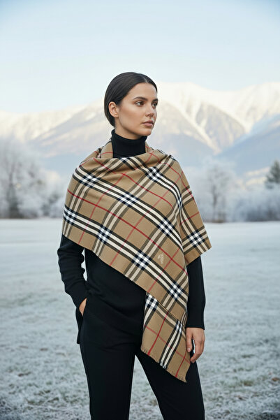 Onur وشاح - وصل وشاح شتوي للرقبة والكتفين، منتج شتوي سميك، نمط منقوش، متجر تريند