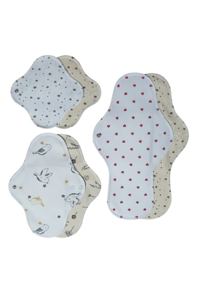 Ponped 6 قطع من الوسائد النسائية الطبيعية المختلطة - قابلة للغسل