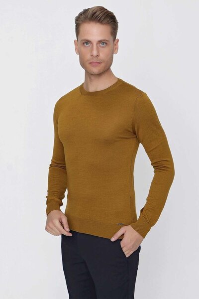 Efor TR 840 Slim Fit Tütün Klasik Triko