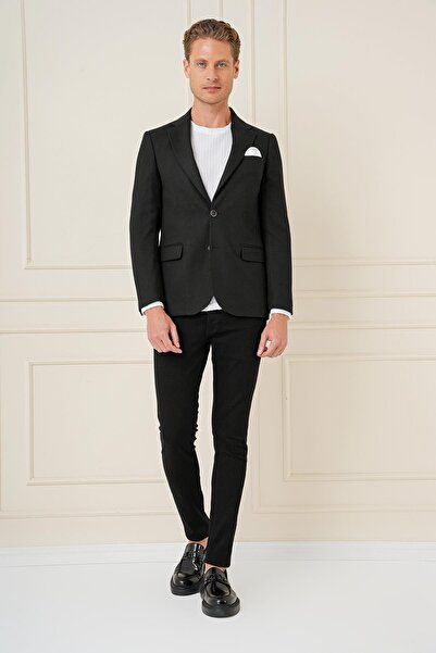 Efor C 685 Slim Fit Siyah Spor Ceket