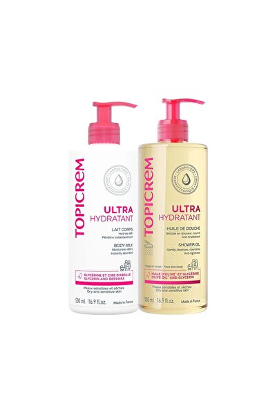 Topicrem Ultra Hydratant Body Milk 500ml + Ultra Hydratant Shower Oil 500ml K...