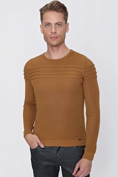 Efor TR 849 Slim Fit Taba Klasik Triko