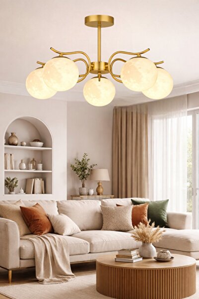 ESSLİGHT Alara 5’li eskitme 3 boyutlu başlık modern salon mutfak yatak odası ...