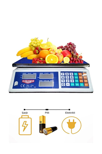 Dinamic Terazi Bakkal Manav Market Ve Pazarcı Tartıcı Max.40 Kg 2.gr Hassasiyet