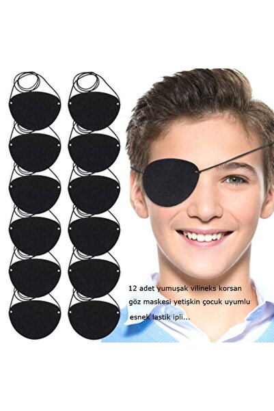 partidolu Vinleks Deri Korsan Göz Bandı Korsan Göz Maskesi 12 Adet halloWEEN