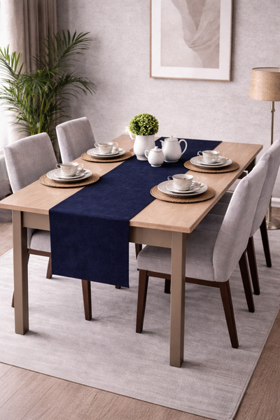 PerdeYap1980 Covoraș din catifea cu textura în culoarea bleumarin închis, ser...