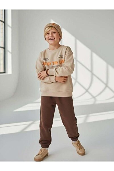 Zekids Σετ αθλητικής φόρμας για αγόρια με μαλακή υφή με το κείμενο Enjoy The ...