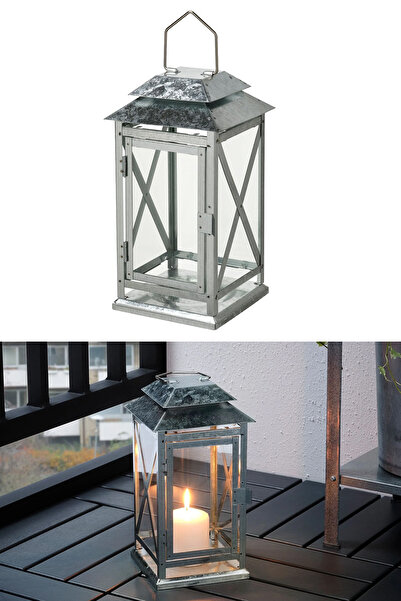 Binbirreyon Blok Mum Feneri Galvanizli Büyük Boy 38cm MA105