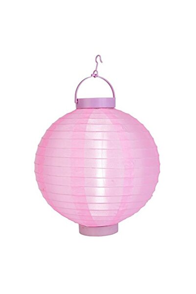 Pandoli Partidolu 20 cm Led Işıklı Kağıt Japon Feneri Bebek Pembesi Renk