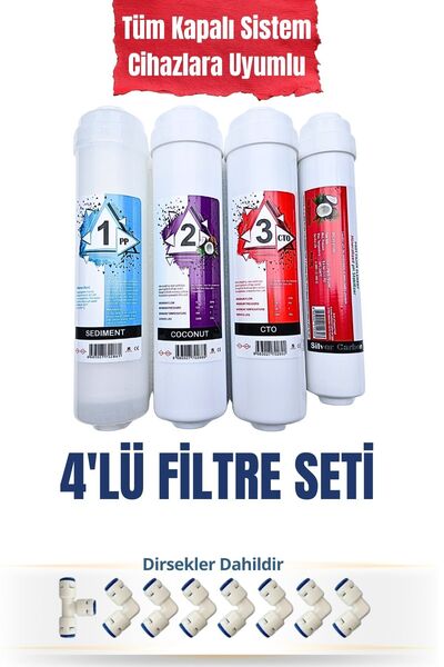 FİLTEK SU ARITMA KAPALI KASA 'LI 4'LÜ FİLTRE SETİ