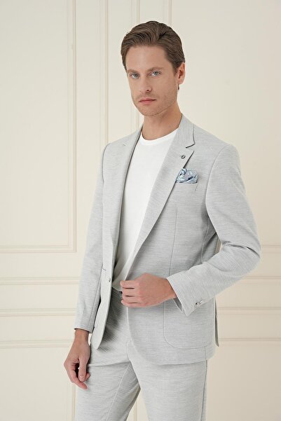 Efor Comfort Fit Mono Collar Double Slit Pocket Stone Blazer Jacket C 698