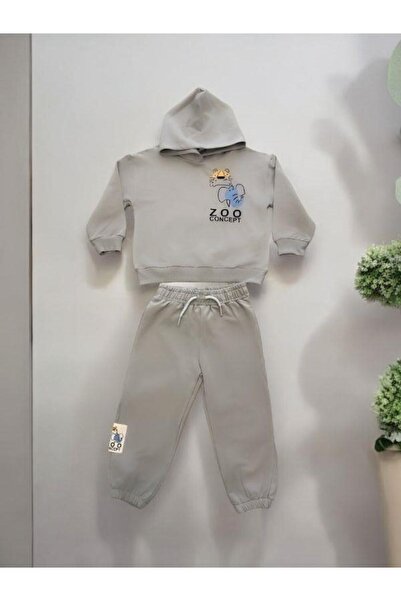 Zekids Σετ αθλητικής φόρμας από βαμβακερή κουκούλα για αγόρι