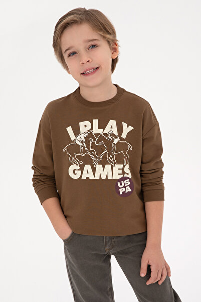 U.S. Polo Assn. Băiat kaki guler rotund Swea tricou 50311149-VR027