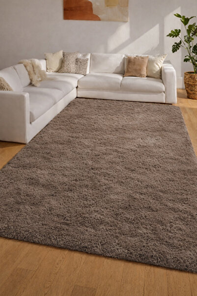 KEVLİNE Yıkanabilir Kaymaz Taban Puffy Peluş Yumuşak Tuşeli Halı