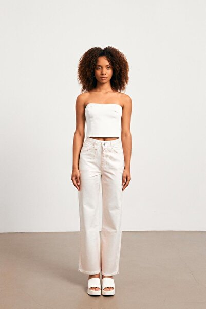 YOUR NAME ارتفاع الخصر الوردي ورنيش المرأة واسعة الساق جان