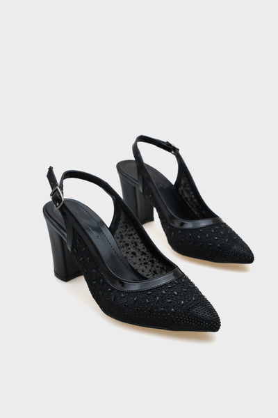 Capone Outfitters حذاء نونا 145 نسائي بكعب حجري مفتوح من الخلف